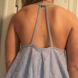 Halter Open Back Flowy Shirt
